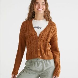 Aeropostale Long Sleeve Cable Knit Cardigan